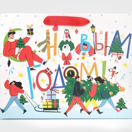 Laminated horizontal package “Waiting for magic”, MS 18 x 23 x 10 cm, New Year-4
