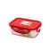 OURSSON plastic container, CP0303S/RD, red cover, 330 ml, rectangular