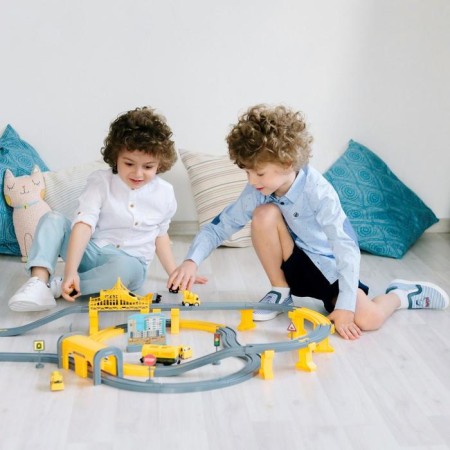 Railway for children "Construction venue", 92 items, on batteries with sound-9