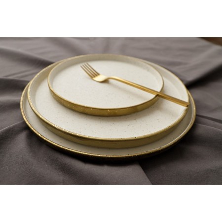 Serving porcelain dish with a magistro poursephona side, d = 25.5 cm, beige color-9