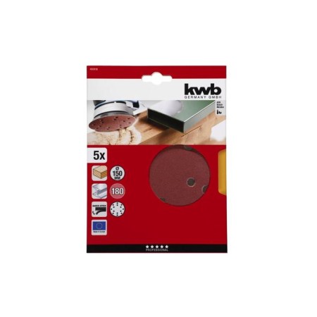 Circle of grinding KWB, D = 150 mm, K180, 5 pcs., 8+6 holes-1