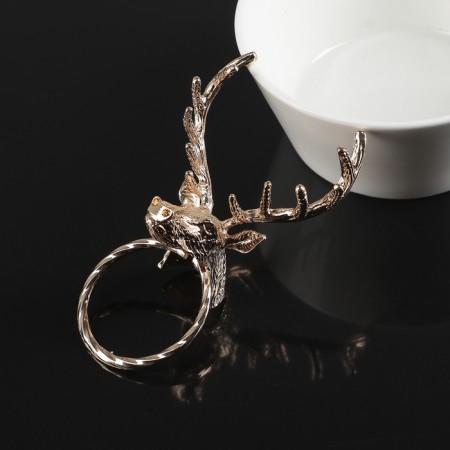 Ring for napkins "Deer", 6.5 × 5 × 10 cm, gold color-1