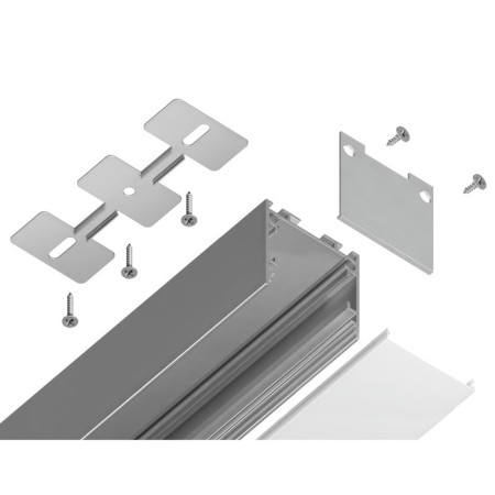 Profile aluminum overhead/suspended ambrella Illumination Profile System, GP2500AL, 2000x25x25 mm, silver color, matte dial-2