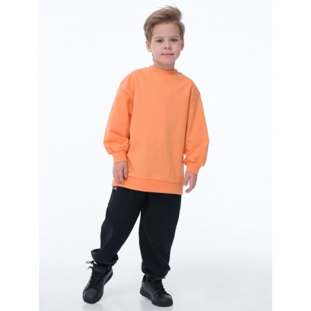 Sweatshirt for boys, height 110 cm, orange color-5