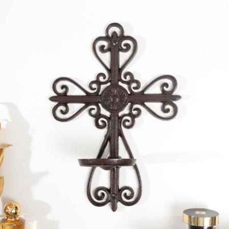 Cast iron candle for 1 candle wall "Celt" 34.5x11.5x24 cm-1