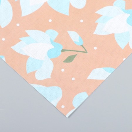 Scrapbooking paper "Pale blue flowers" density 180 g 15.5x17 cm-2