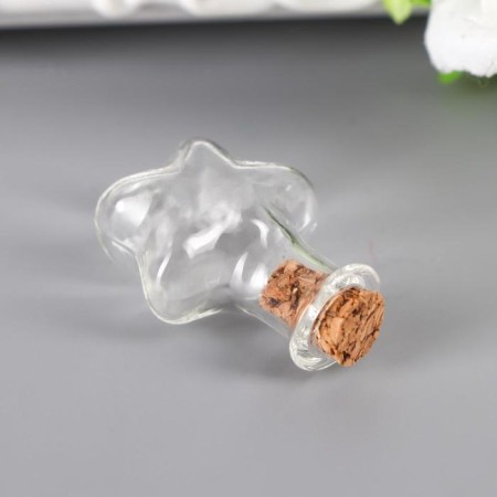 Decor for creativity Glass "A bottle with a cork - star" 2.5x2x0.7 cm-1