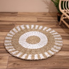 Wicker rug round 80 cm