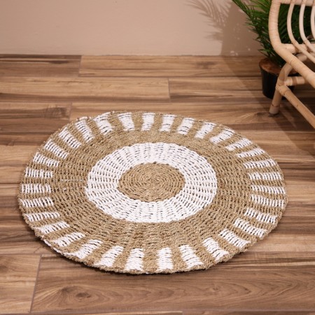 Wicker rug round 80 cm