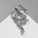 Brooch "Snake" around the pearl, white-green color in silver
