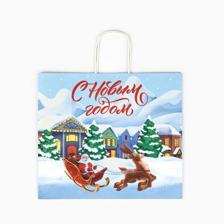 Package Gift New Year's craft "Happy New Year", 28 x 15 x 32 cm, New Year-3
