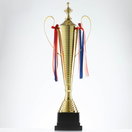 Cup 154a, award figure, gold, plastic stand, Tricolor, 59 x 23 x 12 cm-1