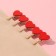 Brongs for sewing "with heart", 3.5 × 2 × 1 cm, 10 pcs, red color