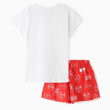 Homemade female kit "A cup kitten" (T -shirt/shorts), white/red color, size 44-8