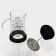 Kelly Kelly press teapot, 600 ml, glass, black color, MIX drawing