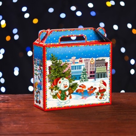 Gift box "Snowmen" 17.3 x 6.5 x 15 cm-1