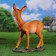 Garden figure "deer on stone" from the polystone good souvenirs, 54cm, large, brown