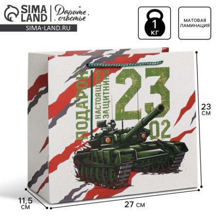 Package Gift Laminated Horizontal, Packaging, “Real Defender”, ML 27 x 23 x 11.5 cm
