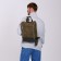 City backpack made of genuine leather with lightning, igermann, green color
