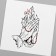 Black-red tattoo on the body "Flame in the hands" 6x6 cm