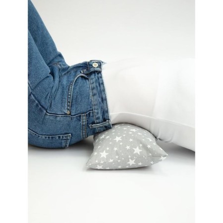 Pillow orthopedic roller with buckwheat luster, size 20x50 cm, stars, color gray-6