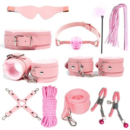 Erotic bdsm set of oki-hips, pink, 11 objects