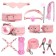 Erotic bdsm set of oki-hips, pink, 11 objects