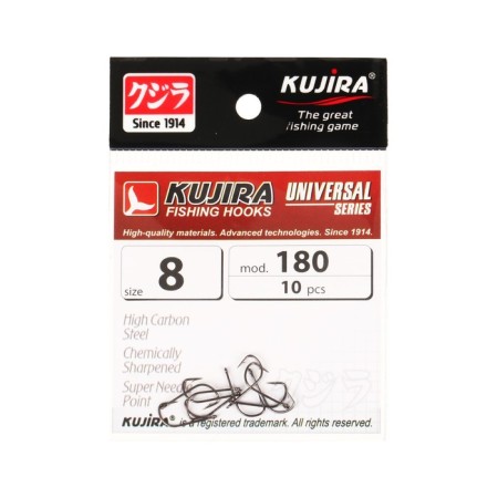 Hooks Kujira Universal 180, color BN, No. 8, 10 pcs.