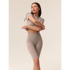 Велосипедки женские в рубчик Mirey Short Leggings, размер 42-44, цвет льняной