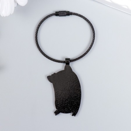 Trick Metal on the cable "Dancing pig with a flower" Emal 9.7 cm-3
