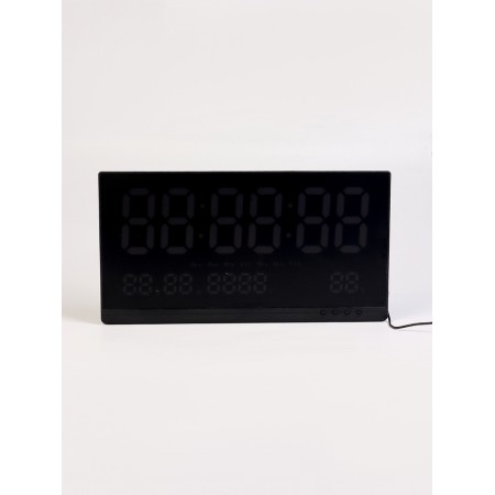 Electronic wall clock, thermometer calendar, 47.5 x 25.3 cm, red numbers 10.8 x 5.3 cm 10766-2