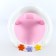 A stool for bathing on the suction cups, the color is pink