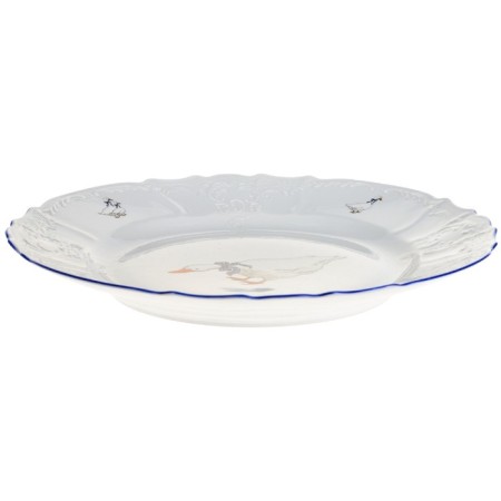 Round shallow Bernadotte, decor "Geese", 32 cm-1