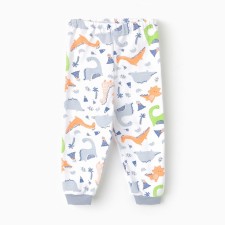 Pants children, white color/dinosaurs, height 74 cm