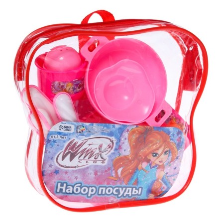 Set of dishes, winx, in a backpack-1