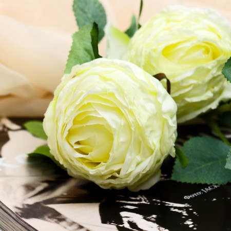 Artificial flowers "rose grace" 7x57 cm, milk-1