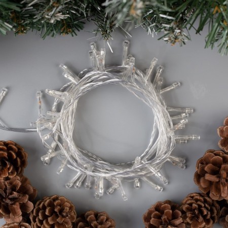 Garland “thread” 5 m, IP20, transparent thread, 50 LED, yellow glow, 8 modes, 220 V-1