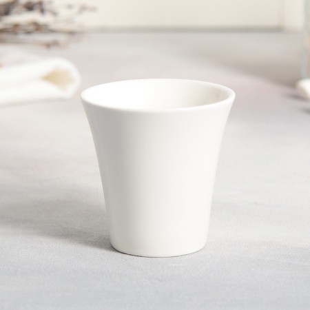 Tea couple ceramic "White Monster", a mug of 100 ml, a saucer 15x14 cm, white color-3