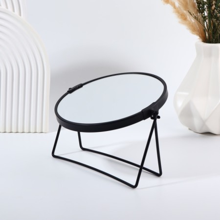The mirror of the desktop “circle”, bilateral, with an increase, D mirror surface 16 cm, black color-3