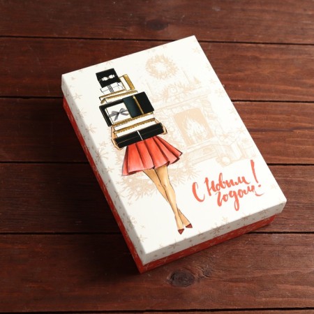 Box a team cover is, with a window, "Women's New Year", 21 x 15 x 5.7 cm-1