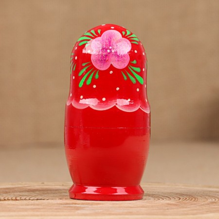 Nesting doll "Nina", red dress, 5 doll, 11 cm-3