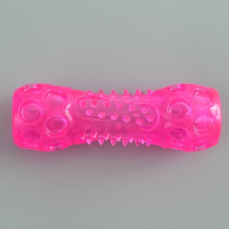 A toy-stick made of thermoplastic rubber with a drowned squeak, pink-1