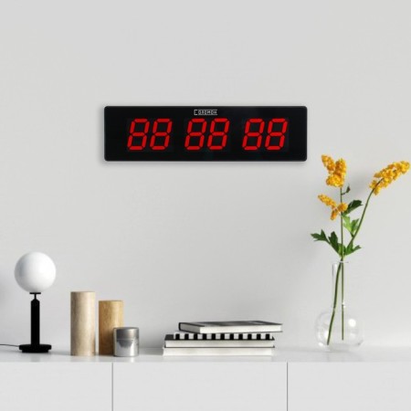 Electronic wall clock "Solomon", 48 x 19 x 3 cm, red numbers 7.5 x 4 cm-1