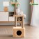 House for cats with a claw, with two shelves, jute, 37 x 37 x 111 cm, beige