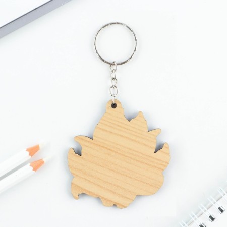 Key keychain wooden anime "Fox" 5.6 x 6 cm-3