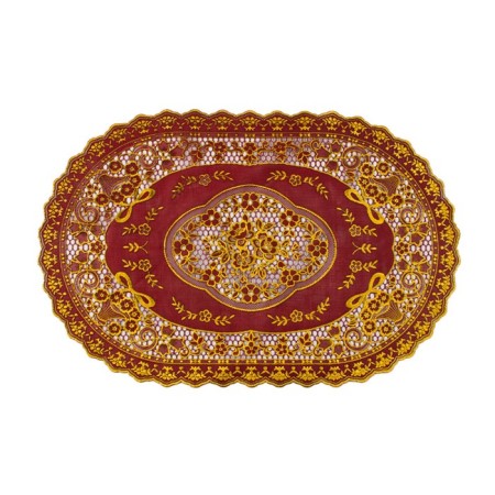 Towa Grace napkin, openwork, oval, 30x45 cm, red/gold color
