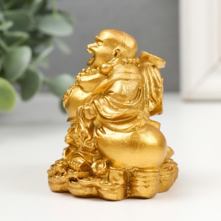 NECKE Polystone Gold "Happy Hothe" 6.5x5.5x7 cm-3