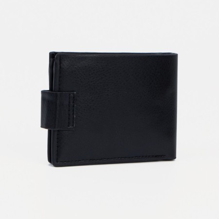 Male purse for magnet, department for bills, for maps, for coins, black color-1