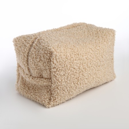 Women's road cosmetic bag with a Textura lining, beige color-1
