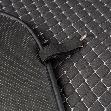 Caps on the front seats Car Performance, 2 pcs, fiberflax (soft flax), rhombus, ser./Gray-2